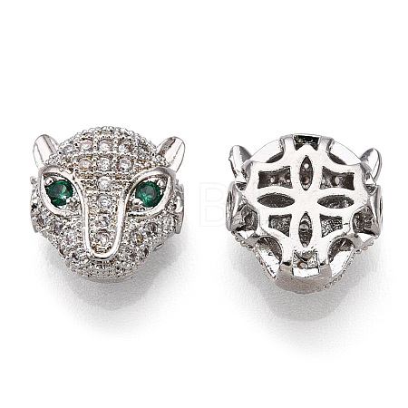 Brass Micro Pave Cubic Zirconia Beads ZIRC-S053-YS014G-4-1