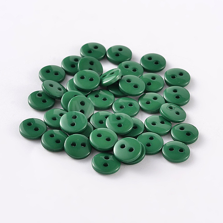 2-Hole Flat Round Resin Sewing Buttons for Costume Design BUTT-E119-28L-14-1
