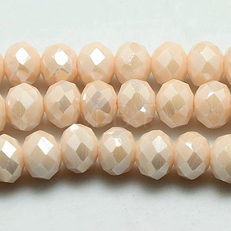 Electroplate Glass Bead Strands GLAA-F001-3x2mm-14L-1