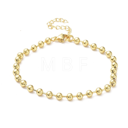 Rack Plating Brass Ball Chain Bracelets for Women BJEW-G676-01B-G-1