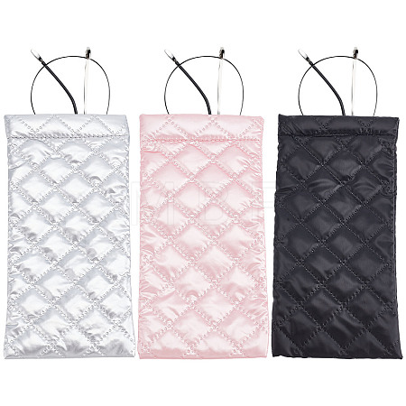 3pcs 3 Colors Rhombus Pattern Rectangle Polyester Eyeglass Pouch AJEW-CP0005-55-1