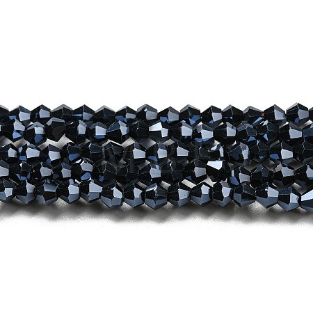 Transparent Electroplate Glass Beads Strands GLAA-F029-2mm-C02-1