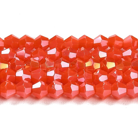 Opaque Solid Color Electroplate Glass Beads Strands EGLA-A039-P4mm-B03-1