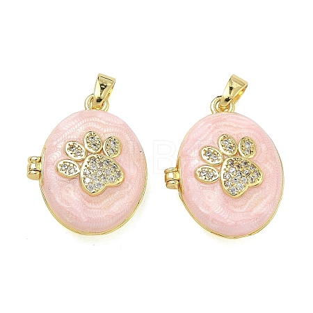 Brass Micro Pave Clear Cubic Zirconia Locket Pendants KK-A294-11G-01-1