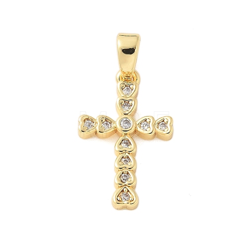 Brass Micro Pave Cubic Zirconia Pendants KK-U056-50G-1