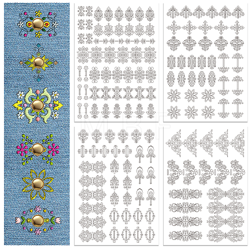 4 Sheets 11.6x8.2 Inch Stick and Stitch Embroidery Patterns DIY-WH0455-144-1