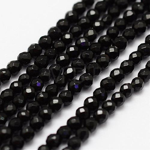 Natural Black Onyx Beads Strands G-K183-02-1