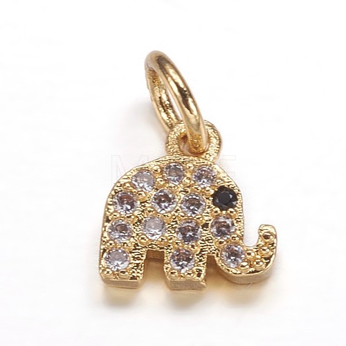 Brass Micro Pave Cubic Zirconia Pendants ZIRC-K070-42G-1