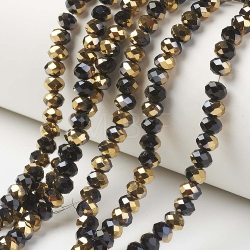 Electroplate Opaque Glass Beads Strands EGLA-A034-P1mm-O01-1