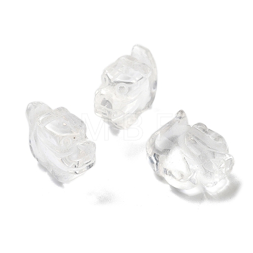 Natural Quartz Crystal Carved Half Hole Beads G-K367-02E-1