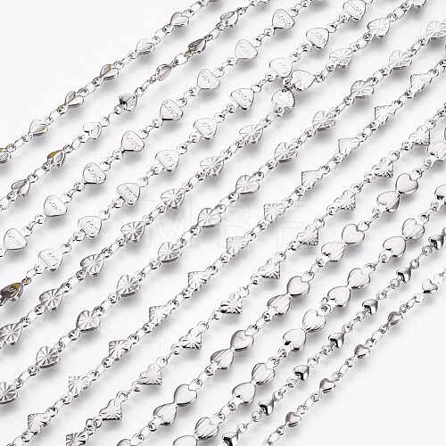304 Stainless Steel Link Chains Necklaces NJEW-F242-04P-1