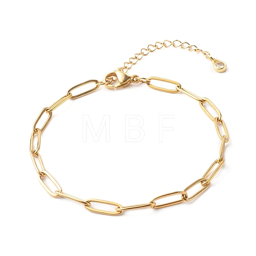304 Stainless Steel Paperclip Chains Bracelet X-BJEW-JB06523-01-1