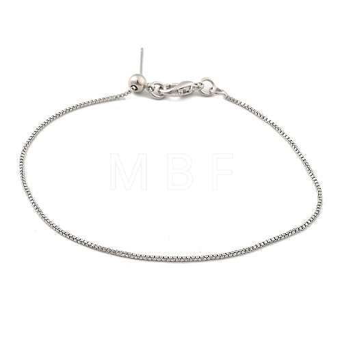 Stainless Steel Box Chain Bracelets for Men Women BJEW-G736-10P-1