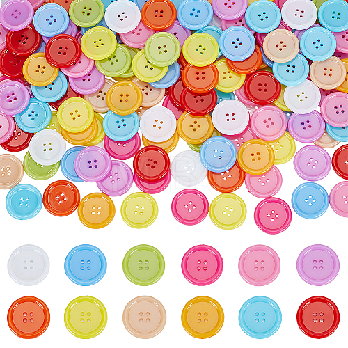 240pcs 12 Colors Plastic Button KY-CP0001-01-1