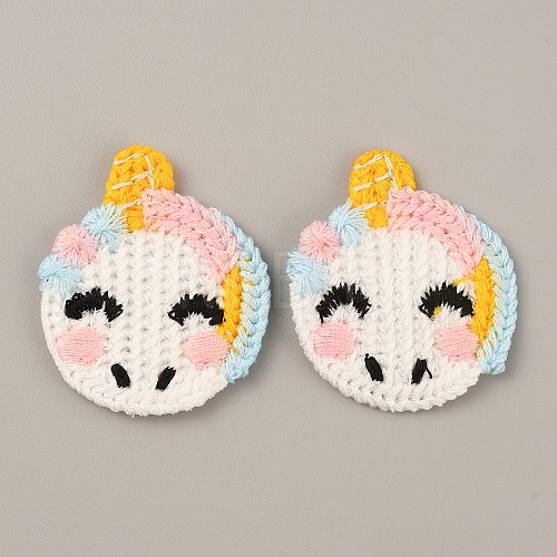 Animal Polyester Knitted Appliques DIY-WH0399-42F-1