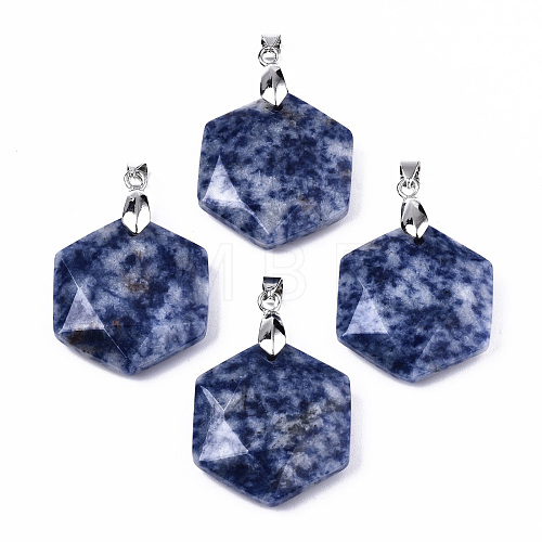 Natural Blue Spot Jasper Pendants G-T131-27C-1