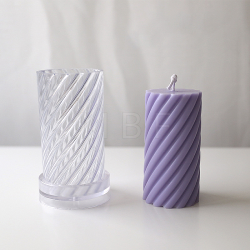DIY Plastic Spiral Shape Candle Molds CAND-PW0001-037-1