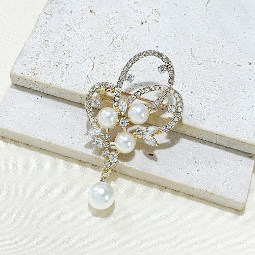 Floral Alloy Rhinestone Brooches PW-WG95634-01-1