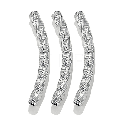 304 Stainless Steel Curved Tube Beads STAS-M071-03F-P-1