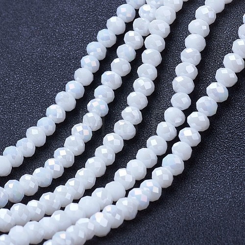 Electroplate Glass Beads Strands EGLA-A034-P4mm-B18-1