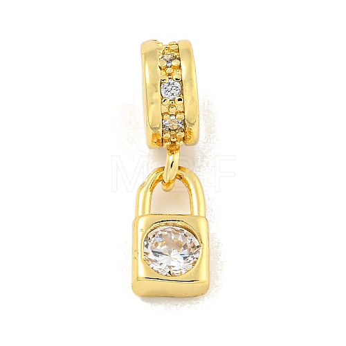 Brass Micro Pave Clear Cubic Zirconia Pendants KK-U007-02G-05-1