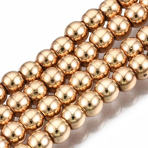 Electroplate Non-magnetic Synthetic Hematite Bead Strands G-Q466-3mm-04-1