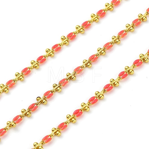 Brass Enamel Link Chains CHC-L050-07G-07-1