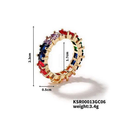 Elegant and Stylish Colorful Rhinestone Grid Ring ZP8205-5-1