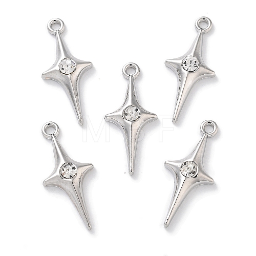 Rack Plating Alloy Rhinestone Pendants PALLOY-F311-06P-1