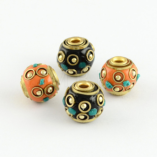 Round Handmade Indonesia Beads IPDL-S003-M-1