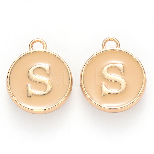 Golden Plated Alloy Enamel Charms X-ENAM-S118-06S-1