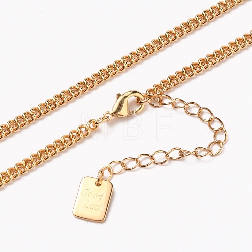 Brass Curb Chain Necklaces NJEW-H206-04G-1