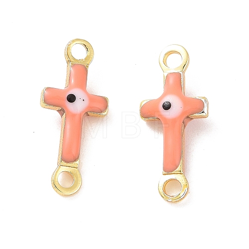 Brass Enamel Connector Charms KK-J302-08G-04-1