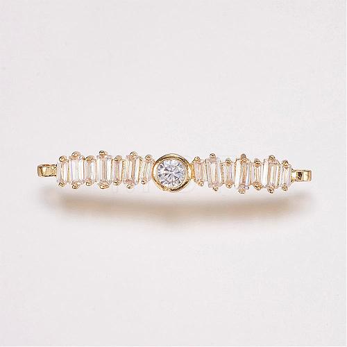 Brass Micro Pave Cubic Zirconia Links ZIRC-P049-09G-1