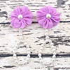 Cloth 3D Flower Plastic Imitation Pearl Beaded Barefoot Infnat Toe Anklets FS-WG366B4-03-1