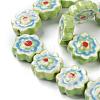 Handmade Porcelain Flower Beads Strands PORC-G006-14C-3