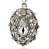 Tibetan Style Alloy Rhinestone Oval Big Pendants RB-J151-01AS-1
