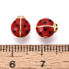 925 Sterling Silver Enamel Beads STER-T008-66G-3