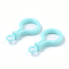 Opaque Solid Color Bulb Shaped Plastic Push Gate Snap Keychain Clasp Findings KY-T021-01E-3