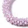 Faceted Opaque Glass Beads Stretch Bracelets BJEW-S144-002D-02-3