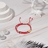 Lampwork Evil Eye & Glass Braided Bead Bracelet BJEW-TA00183-02-3