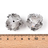 Polymer Clay Rhinestone Beads with Embossed Resin Roses RESI-T059-04B-3
