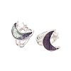 Moon & Star Natural Fluorite Adjustable Rings G-B085-18P-02-1