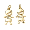 Brass Micro Pave Clear Cubic Zirconia Pendants CU-CBA9AFC-01G-26-1