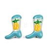Boot Baking Paint Glass Enamel  Beads LAMP-C020-02E-2