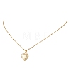 Brass Heart Locket Photo Pendant 304 Stainless Steel Satellite Chain Necklaces for Women NJEW-JN05734-2