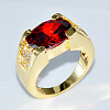 Brass with Cubic Zirconia Finger Rings FS-WG2B993-04-1