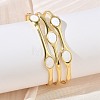 Brass Enamel Multi-strand Cuff Bangles for Women BJEW-A173-01G-02-3