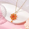 Flower Handmade Seed Beads & AB Color Glass Beaded Pendant Necklaces NJEW-MZ00084-03-1