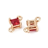 Brass Pave Glass Rhombus Links Connector Charms GLAA-Q088-001J-2